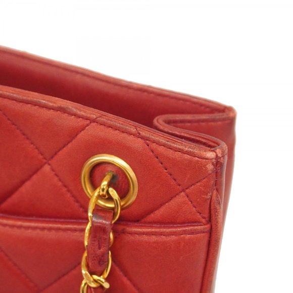 Chanel Matelasse Chain Shoulder Bag, Lambskin, Red, Women's - Picture 7 of 16